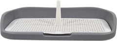 Dog toilet tray for small to medium dogs, Anti-splash plastic dog training tray with Raised fence, Column design, and Grid design, Detachable dog toilet for indoor pets, Easy to clean 48 cm