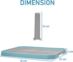 Pet training dog toilet, Durable plastic pee pad holder with Detachable pee post, Grid design, and Non-slip bottom, Suitable for small to medium dogs, Ideal for both indoor and outdoor 51 cm