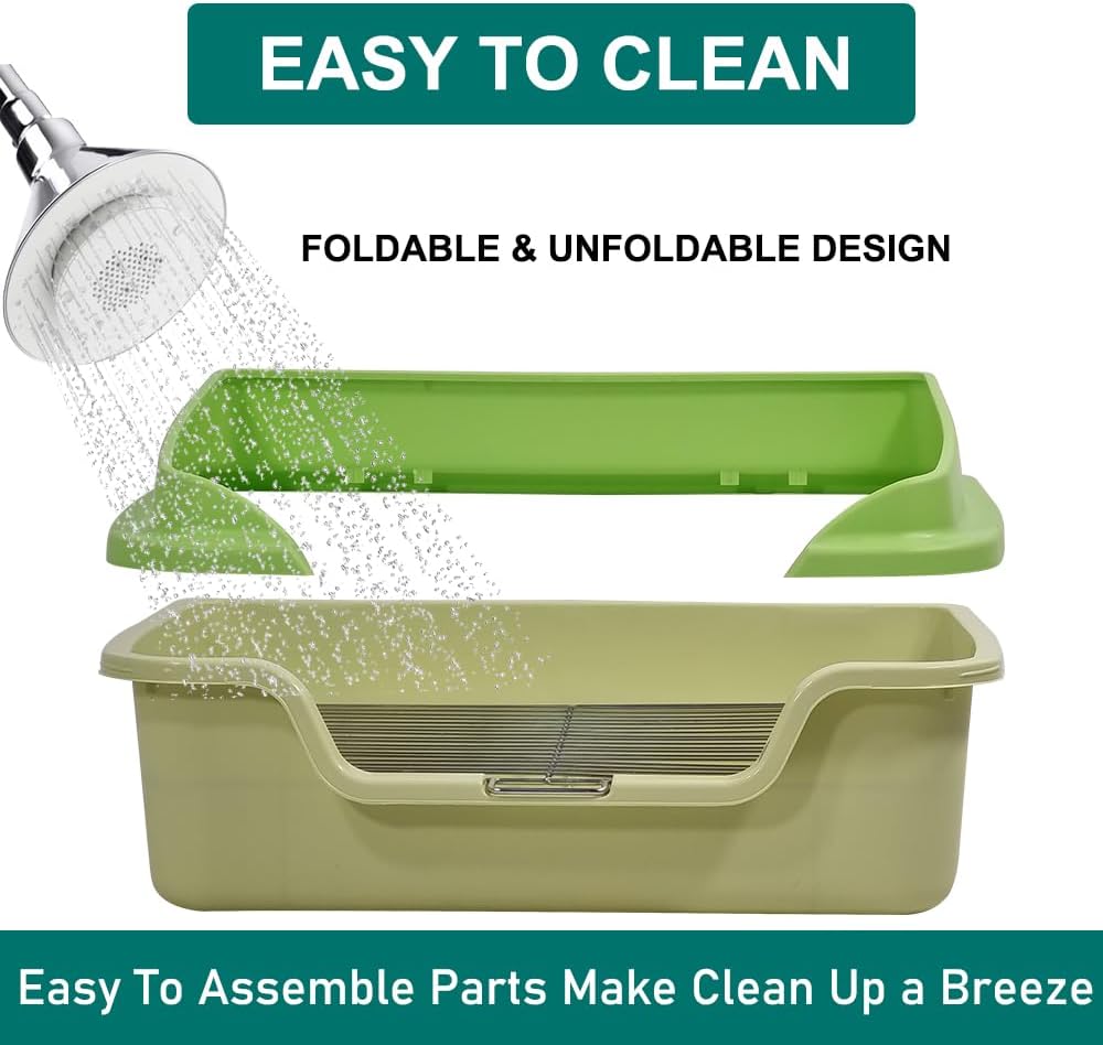 Dog Potty Tray - Dog Toilet for Small to Medium Dogs | Pet Plastic Puppy Training Seat with Splash Proof Design, Stainless Steel Grid & Detachable Pee Post | Indoor & Outdoor (Green, Small)