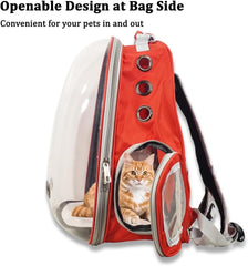 Pet backpack, Transparent breathable portable carrying bag, Airline-approved for cats and small dogs, Pet carrier designed for Travel, Hiking, and shopping outdoor