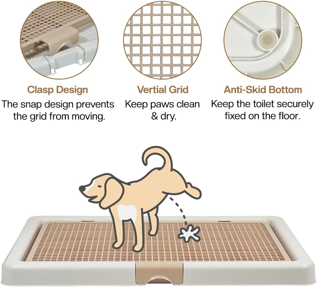 Pet training toilet for small to medium breeds, Durable plastic dog toilet with Detachable design and Anti-slip bottom, Ideal for indoor and outdoor use, Keep paws and floor clean 66 cm