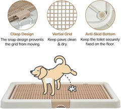 Pet training toilet for small to medium breeds, Durable plastic dog toilet with Detachable design and Anti-slip bottom, Ideal for indoor and outdoor use, Keep paws and floor clean 66 cm