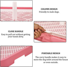 Dog potty training toilet, Portable dog toilet for medium to large dogs, Durable Leak-proof plastic dog tray with Column design and Detachable grid design, Easy to clean 54 cm