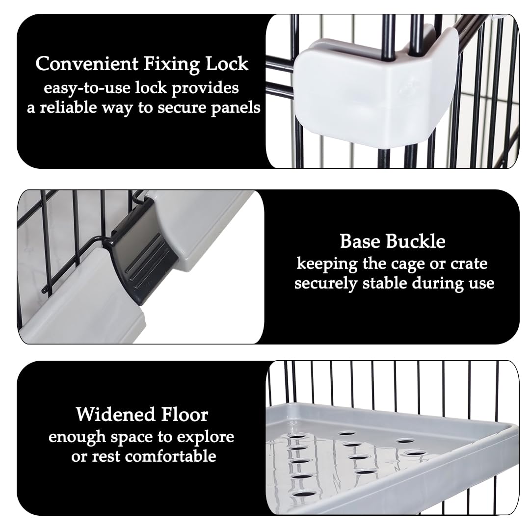 NNC PETS 3-Tier Large Cat Cage Playpen Kennel - 162cm Metal Wire Cat Crate House with 3-lockable Doors, Wide Platforms, Climbing Ladder & Leak-Proof Base - Easy to Assemble (Dark Grey, Large)