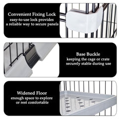 NNC PETS 3-Tier Large Cat Cage Playpen Kennel - 162cm Metal Wire Cat Crate House with 3-lockable Doors, Wide Platforms, Climbing Ladder & Leak-Proof Base - Easy to Assemble (Dark Grey, Large)