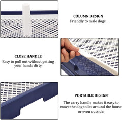 Dog potty training toilet, Portable dog toilet for medium to large dogs, Durable Leak-proof plastic dog tray with Column design and Detachable grid design, Easy to clean 54 cm