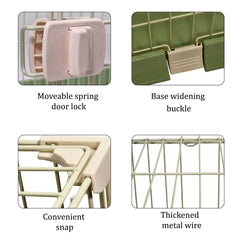 Cat Cage Indoor | Pet Playpen Cage | Metal Wire Single-layer Cat Crate with Splash-Proof Base & Spring Door Lock | Ideal for Indoor/Outdoor Use | Easy to Assemble (Green, 100cm)