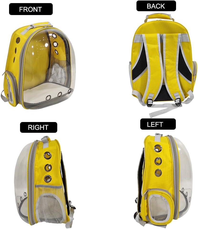 Pet backpack, Transparent breathable portable carrying bag, Airline-approved for cats and small dogs, Pet carrier designed for Travel, Hiking, and shopping outdoor