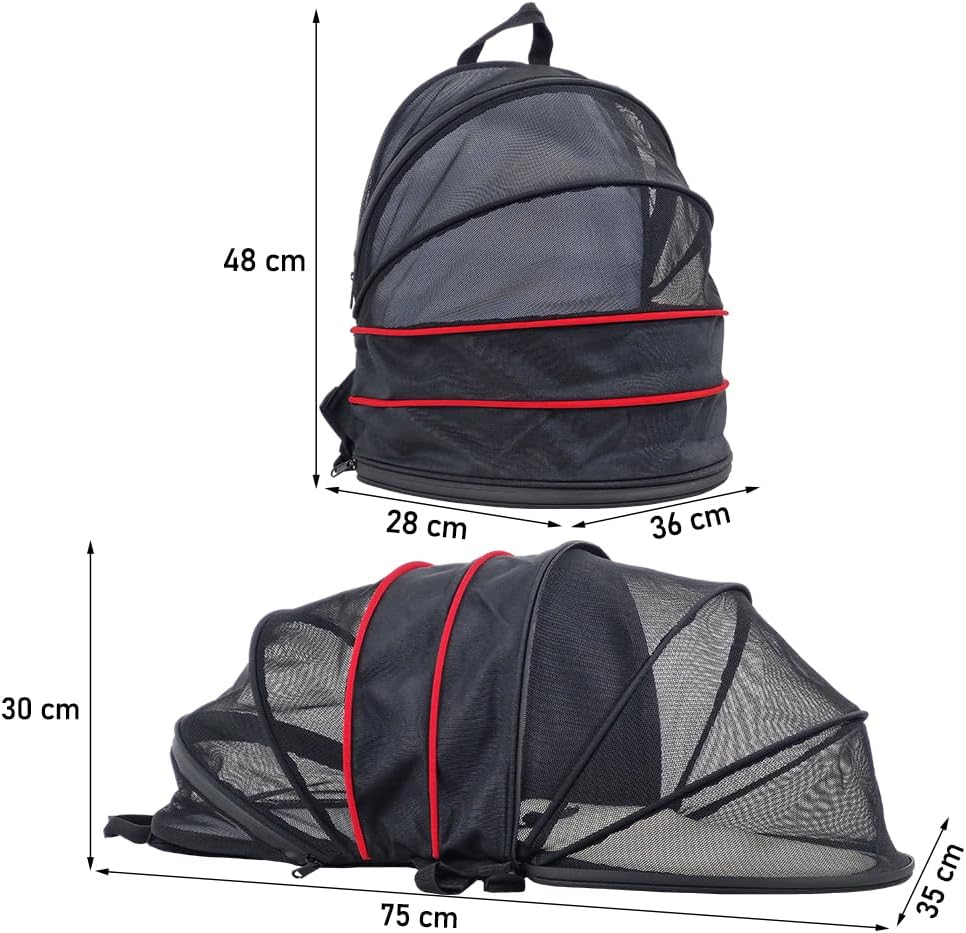 Pet carrier bag for cats and small dogs, Expandable cat backpack with Removable mat, Durable zipper, Ventilated mesh, and Adjustable shoulder straps, Ideal for Outdoor traveling 48 cm