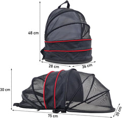 Pet carrier bag for cats and small dogs, Expandable cat backpack with Removable mat, Durable zipper, Ventilated mesh, and Adjustable shoulder straps, Ideal for Outdoor traveling 48 cm