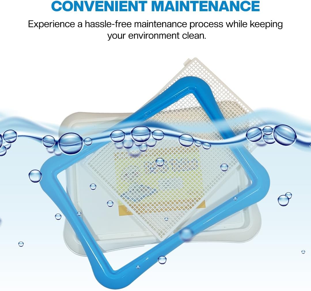 Dog potty training tray for Small to Medium dogs, Leak-proof puppy toilet with Removable grid and Non-slip bottom, Suitable for Indoor/Outdoor use, Easy to clean, 65 cm (Blue)