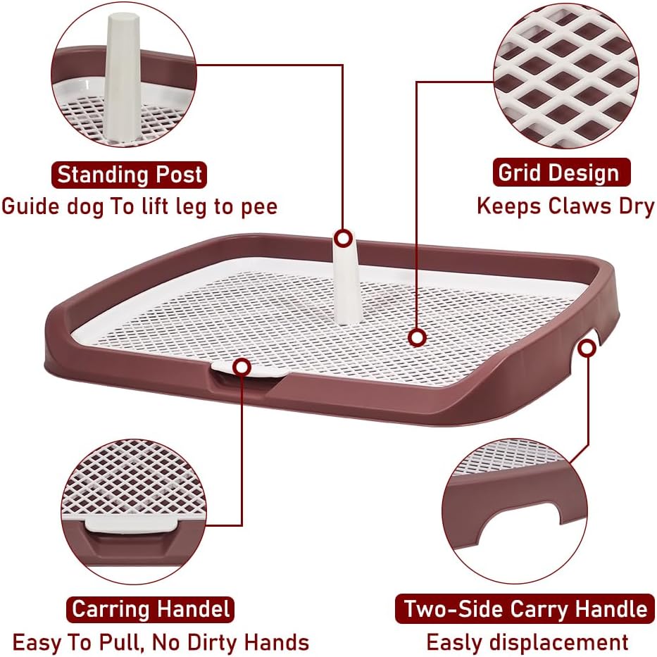 Pet training dog toilet, Reusable dog potty toilet with Grid design and Detachable column design, Durable pee pad holder for Large dogs, Suitable for both indoor & outdoor 66 cm