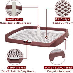 Pet training dog toilet, Reusable dog potty toilet with Grid design and Detachable column design, Durable pee pad holder for Large dogs, Suitable for both indoor & outdoor 66 cm