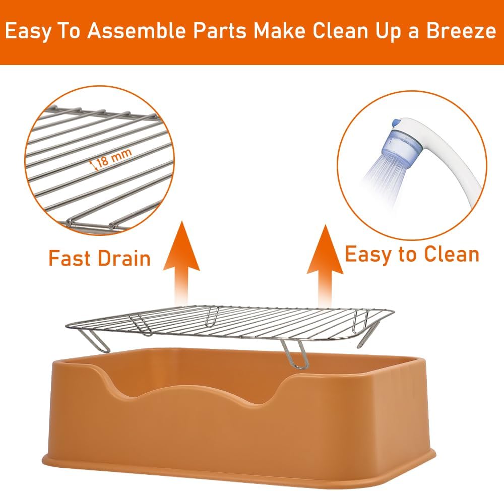 Pet dog toilet with Litter scoop, Stainless steel mesh wire, and Anti-slip bottom, Dog potty tray with training toilet for small to medium dogs, Ideal for indoor & outdoor use 52 cm