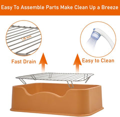 Pet dog toilet with Litter scoop, Stainless steel mesh wire, and Anti-slip bottom, Dog potty tray with training toilet for small to medium dogs, Ideal for indoor & outdoor use 52 cm
