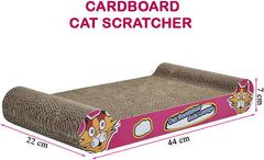Cat Scratcher with Corrugated Cardboard, Durable Scratch Pad for Indoor Cats, Reversible and Furniture Protection, 44 cm Sofa Bed with Catnip, Comfortable and Resting Bed, Claw Care & Portable (Pink)