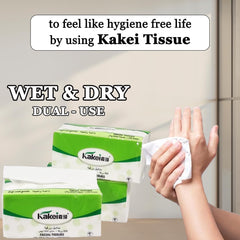 KAKEI 40Pcs Tissue Paper with 3ply - Natural Wood Pulp & Eco-Friendly Material - Durable Absorbent Facial Tissue Boxes for Home, Travel & Office - Soft & Strong for Wet/Dry Use, White (Pack of 8)