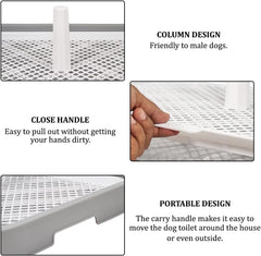 Dog potty training toilet, Portable dog toilet for medium to large dogs, Durable Leak-proof plastic dog tray with Column design and Detachable grid design, Easy to clean 54 cm
