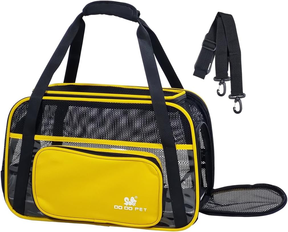 Cat Carrier Bag | Pet Travel Carrier for Dog & Cats with Top Sided Open | Handle & Breathable Mesh, Soft-Sided with Shoulder Strap | Comfortable Mat & Durable Dog Carrier (40cm)