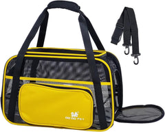 Cat Carrier Bag | Pet Travel Carrier for Dog & Cats with Top Sided Open | Handle & Breathable Mesh, Soft-Sided with Shoulder Strap | Comfortable Mat & Durable Dog Carrier (40cm)