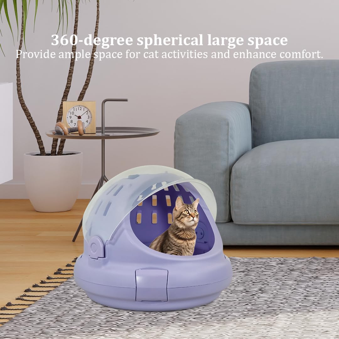Cat Carrier | Spacious Pet Carrier for Dog & Cats with Safety lock, Handle & Ventilation Holes | Cat Travel Carrier for Outdoor Use with Transparent Design | Easy to Clean