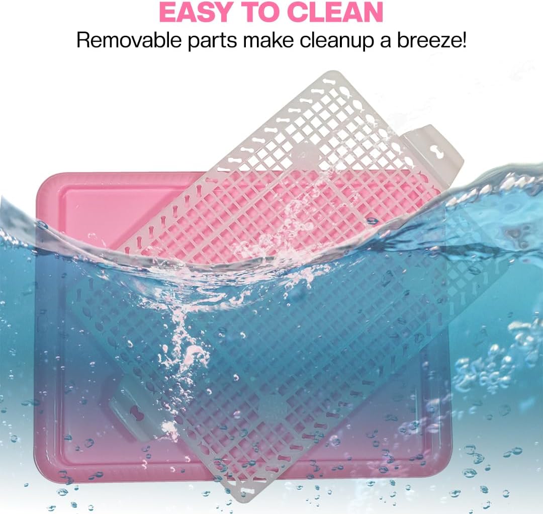 Dog potty training tray with Removable grid, Durable leak-proof puppy toilet pad holder for Small & Medium dogs, Suitable for Indoor/Outdoor use, Easy to clean, 47 cm