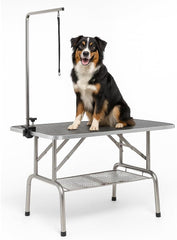 Pet Grooming Table – Heavy-Duty Dog Grooming Table for Dogs & Cats – Adjustable Height, Foldable Design, Storage Shelf & Waterproof Surface, Ideal For Bathing & Grooming, 184cm (Black)