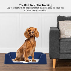 Pet dog toilet for medium-large breeds, Durable plastic dog tray with Column design, Raised fence, and Detachable grid design, Leak-proof dog potty tray, Ideal for indoor & outdoor 50 cm