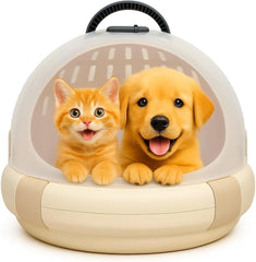 Cat Carrier | Spacious Pet Carrier for Dog & Cats with Safety lock, Handle & Ventilation Holes | Cat Travel Carrier for Outdoor Use with Transparent Design | Easy to Clean