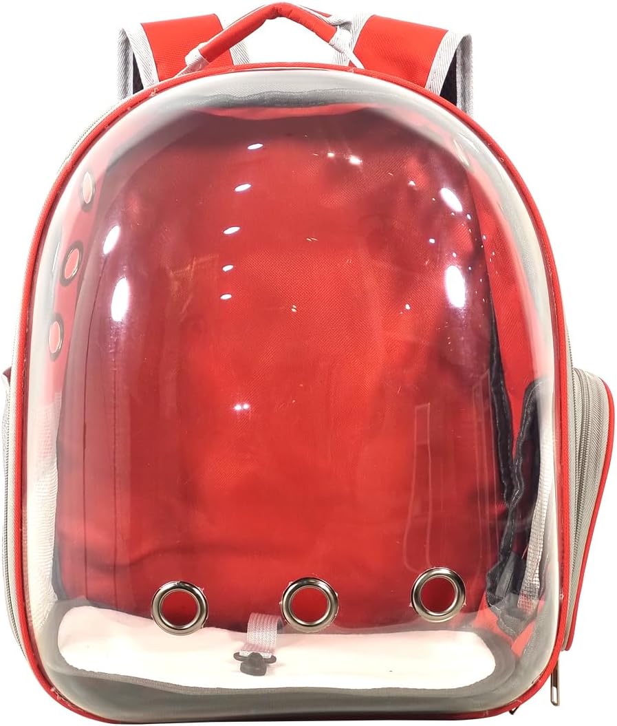 Pet backpack, Transparent breathable portable carrying bag, Airline-approved for cats and small dogs, Pet carrier designed for Travel, Hiking, and shopping outdoor
