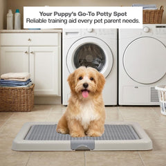 Dog potty training tray with Removable plastic grid and Non-slip base, Leak-proof dog toilet pad holder for Puppies & Small dogs, Indoor & Outdoor use, Easy to clean, 55 cm