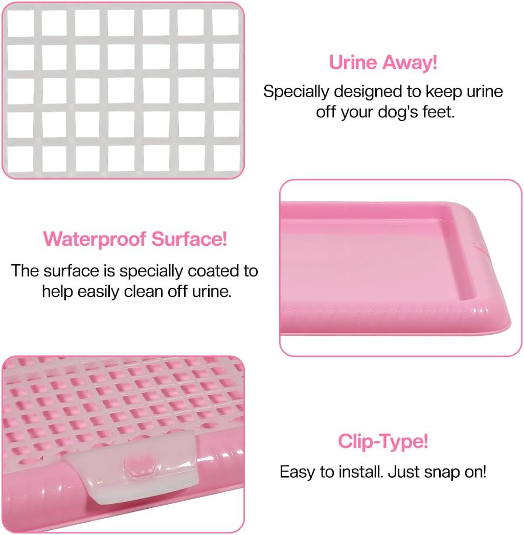 Dog potty training tray with Removable grid, Durable leak-proof puppy toilet pad holder for Small & Medium dogs, Suitable for Indoor/Outdoor use, Easy to clean, 47 cm