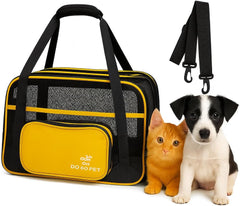 Cat Carrier Bag | Pet Travel Carrier for Dog & Cats with Top Sided Open | Handle & Breathable Mesh, Soft-Sided with Shoulder Strap | Comfortable Mat & Durable Dog Carrier (40cm)
