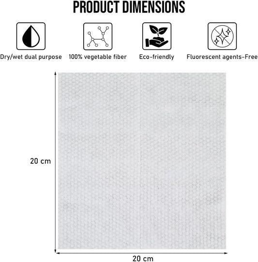 Disposable facial towel with Wall-mount and Pull-out design, Facial tissue for Cleaning, Skincare, and Makeup removal, 100% Cotton dry wipes, Ideal for All skin types 20 cm (Yellow)