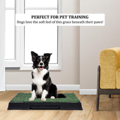 Artificial grass mat dog toilet for Medium to Large Dogs, Dog potty training tray with Pee isolation wall, Detachable design, and Removable tray, Ideal for Indoor/Outdoor use