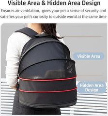 Pet carrier bag for cats and small dogs, Expandable cat backpack with Removable mat, Durable zipper, Ventilated mesh, and Adjustable shoulder straps, Ideal for Outdoor traveling 48 cm