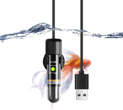 TERRIFI Mini Betta Heater, 10W/15W Small Submersible Fish Tank Heater with Digital Display Thermostat, USB Powered, for Aquariums up to 1 Gallon