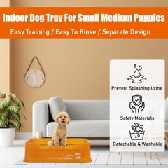 Dog training toilet for small to medium dogs, Detachable dog toilet with Shovel, Stainless steel grid, and Anti-slip pads, Suitable for indoor & outdoor, Leak-proof dog tray 52 cm