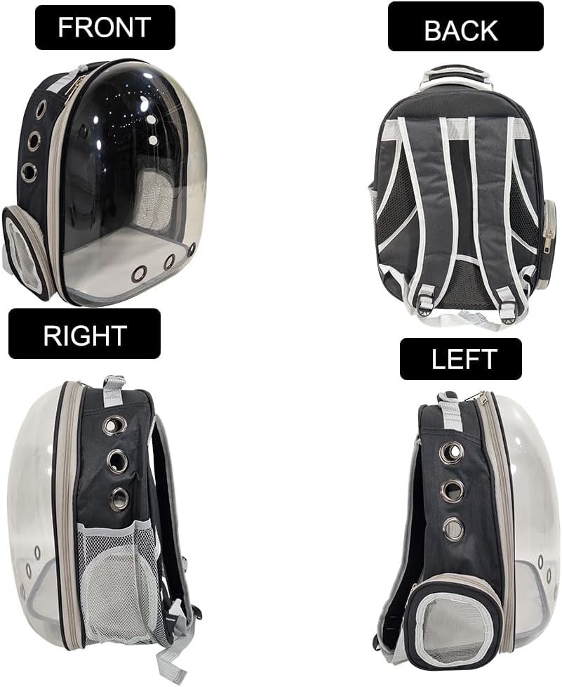 Pet backpack, Transparent breathable portable carrying bag, Airline-approved for cats and small dogs, Pet carrier designed for Travel, Hiking, and shopping outdoor
