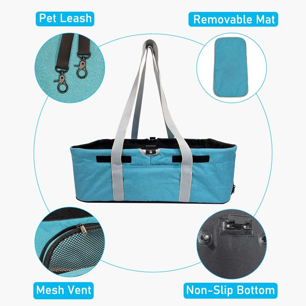 Dog Stroller | Pet Stroller for Cats & Dogs with Adjustable Canopy & Spacious Interior | Lightweight & Foldable | Storage Bag and Universal Wheels | Travel & Outdoor Cat Stroller 96 cm (Blue)