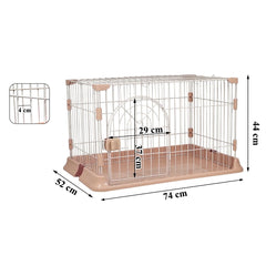 Cat cage with Metal wire and Lockable door, Multi-feature enclosed cat condo for Medium to large cats, Durable construction, Ideal for indoor/outdoor, Easy to assemble 74 cm (Pink)
