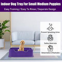 Pet dog toilet with Litter scoop, Stainless steel mesh wire, and Anti-slip bottom, Dog potty tray with training toilet for small to medium dogs, Ideal for indoor & outdoor use 52 cm