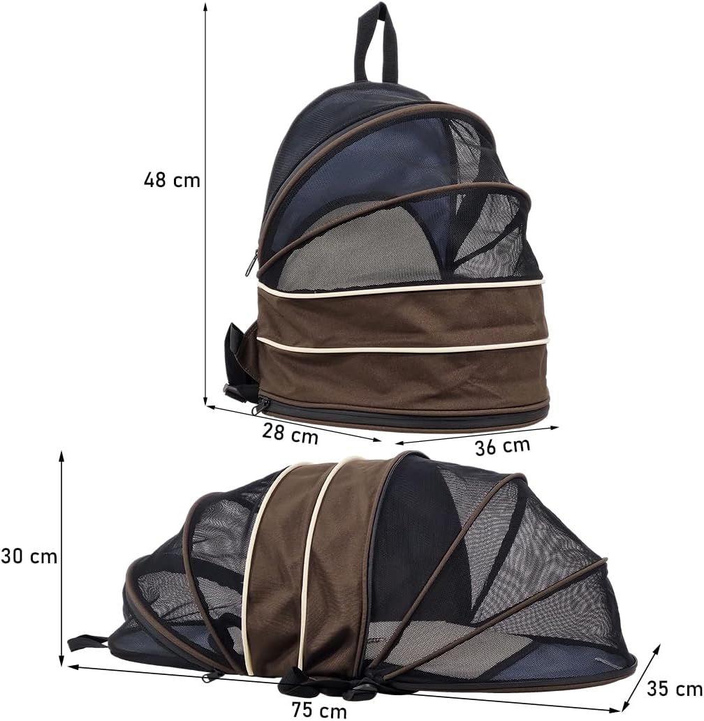 Pet carrier bag for cats and small dogs, Expandable cat backpack with Removable mat, Durable zipper, Ventilated mesh, and Adjustable shoulder straps, Ideal for Outdoor traveling 48 cm