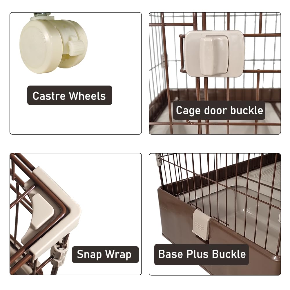 Cat cage playpen for Multi-cat household, 3-tier cat cage with Cozy hammock, Wide platform, Climbing ladder, Build-in litter box, and Universal wheels, Ideal for indoor/outdoor use 133 cm (Chocolate)