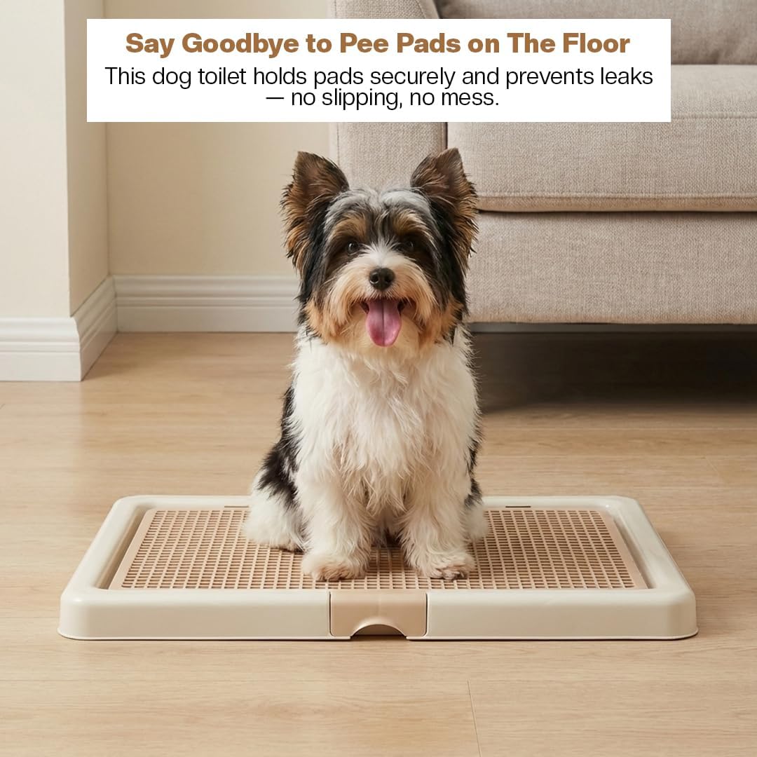 Pet training toilet for small to medium breeds, Durable plastic dog toilet with Detachable design and Anti-slip bottom, Ideal for indoor and outdoor use, Keep paws and floor clean 66 cm