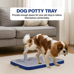 Dog potty training toilet with Pee guide post, Grid design, and Portable design, Durable plastic dog toilet for small to medium dogs, Ideal for Indoor/Outdoor use, 51 cm