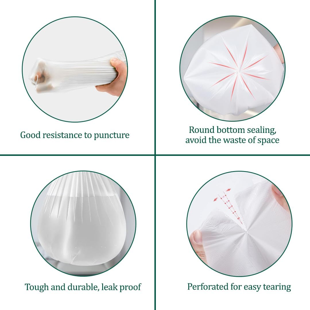 2Pcs Biodegradable trash bags with 15L large capacity and Leak-proof, Multipurpose disposable waste bag for Living room, Office, Bathroom, and Kitchen use, Eco-friendly trash bags (50 Count)