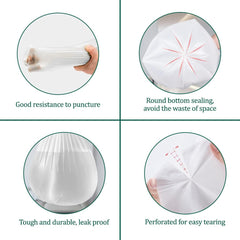 2Pcs Biodegradable trash bags with 15L large capacity and Leak-proof, Multipurpose disposable waste bag for Living room, Office, Bathroom, and Kitchen use, Eco-friendly trash bags (50 Count)