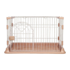 Cat cage with Metal wire and Lockable door, Multi-feature enclosed cat condo for Medium to large cats, Durable construction, Ideal for indoor/outdoor, Easy to assemble 74 cm (Pink)