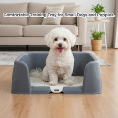 Dog potty training tray with Raised walls and Removable grid, Leak-proof puppy toilet pad holder for Small to Medium dogs, Indoor & Outdoor use, Easy to clean, 43 cm